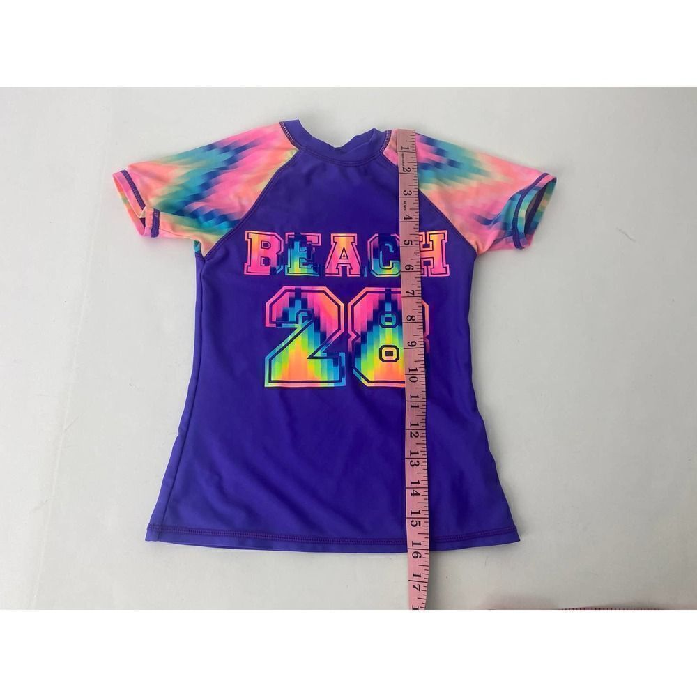 St. Tropez Swim Shirt Beach Purple Pink - Kids Size 6 - Picture 4 of 5